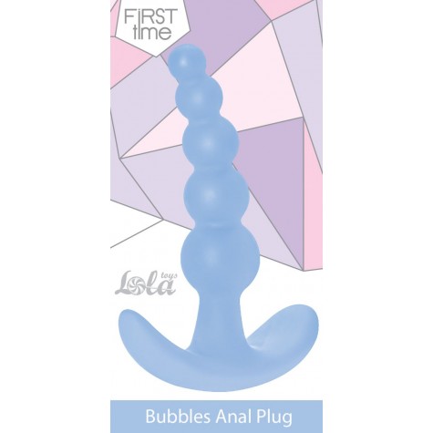 Голубая анальная пробка Bubbles Anal Plug - 11,5 см.