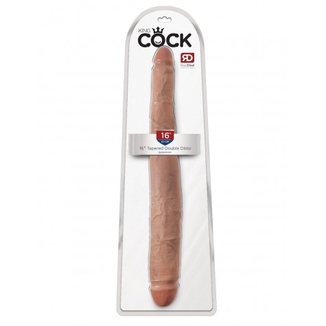 Двусторонний кофейный дилдо 16" Tapered Double Dildo - 40,6 см.