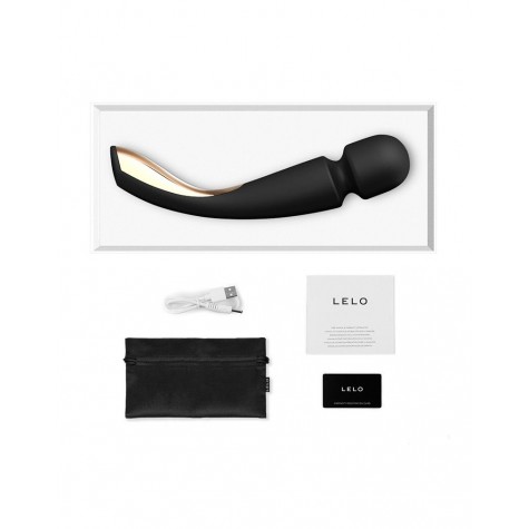 Черный вибромассажёр Lelo Smart Wand 2 Large - 30,4 см.