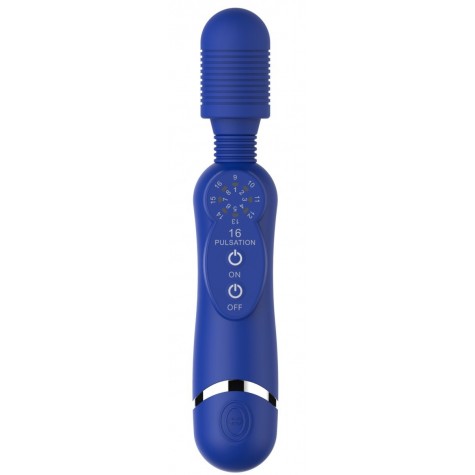 Синий универсальный массажер Silicone Massage Wand - 20 см.