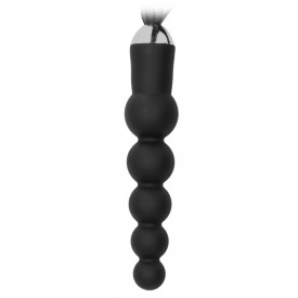 Черная плеть с рукоятью-елочкой Whip with Curved Silicone Dildo - 49,5 см.