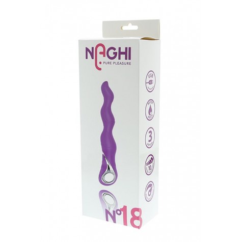 Фиолетовый изогнутый вибратор NAGHI NO.18 RECHARGEABLE 3 MOTOR VIBE - 15 см.